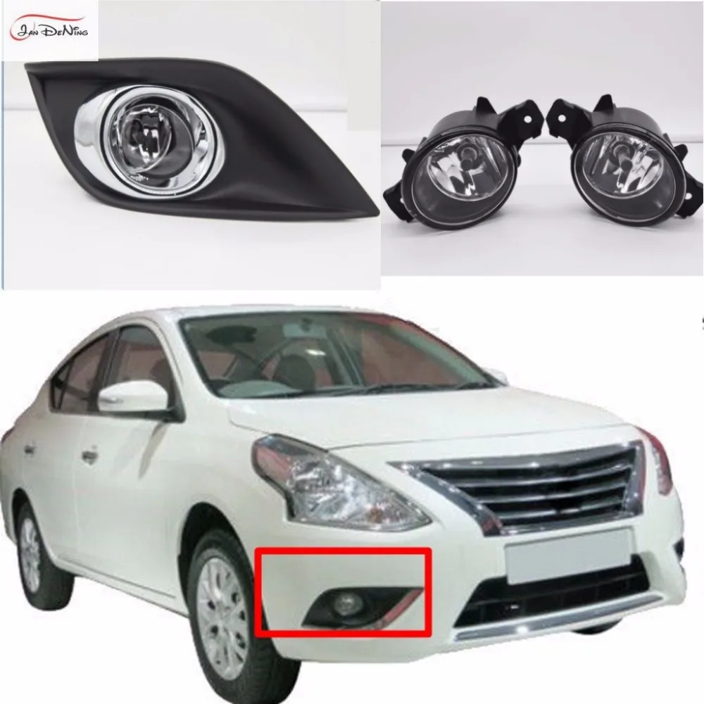 JanDeNing Противотуманные фары автомобиля для NISSAN SUNNY/ALMERA /VERSA 2014 Прозрачная