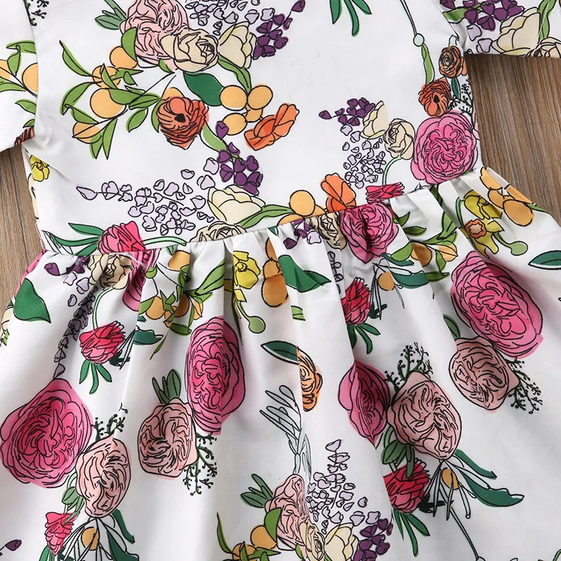 Summer Dress 2018 New Toddler Kids Baby Girl Floral Tutu Midi Dresses Princess Child Sundress Clothes 2-7Y | Детская одежда и