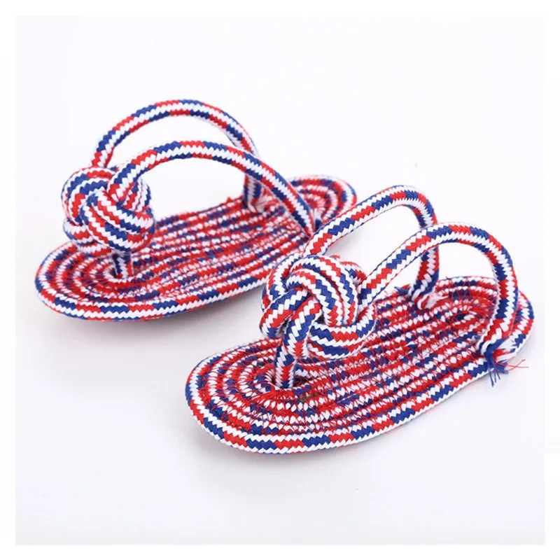 Новинка игрушки для собак цветные тканые тапочки форма жевательная игрушка