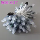 1 гирлянда (50 шт.струна) WS2811 12 мм 1 светодиодный пиксельный модуль F8 RGB узел Водонепроницаемая RGB светодиодная Белая Гирлянда круглая наружная реклама