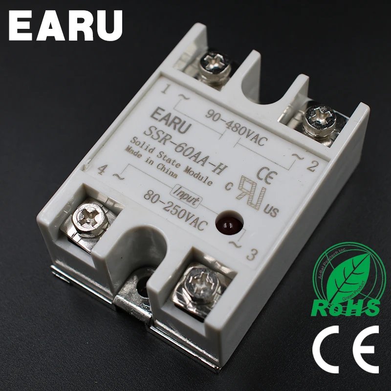 Твердотельное реле SSR 60AA H 60A 80 250V AC TO 90 480V твердотельный регулятор