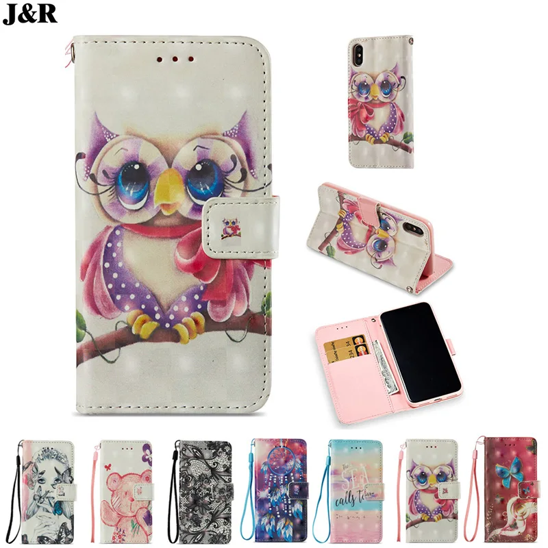 J & R Кожаный чехол для iPhone 6 6s Plus Coque кошелек флип подставка X 10 8 7 держатель карт