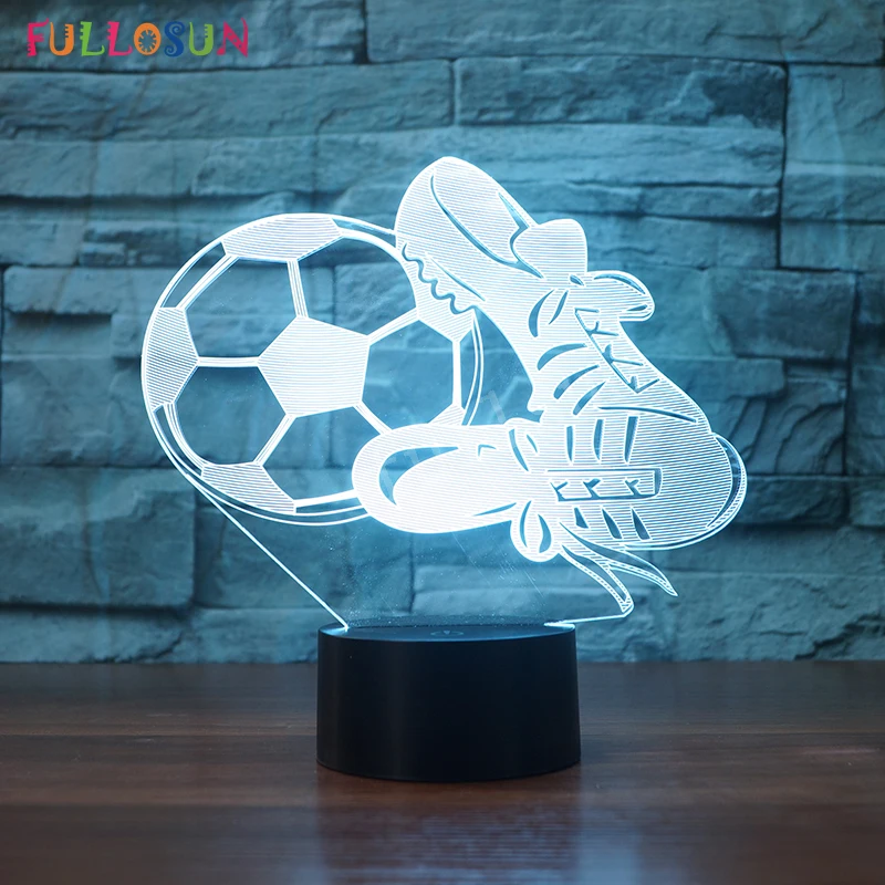 Soccer Table Lamp 3D Lights Optical USB Creative Night Light Baby &ampKids Room Sleeping as Birthday Gift | Освещение