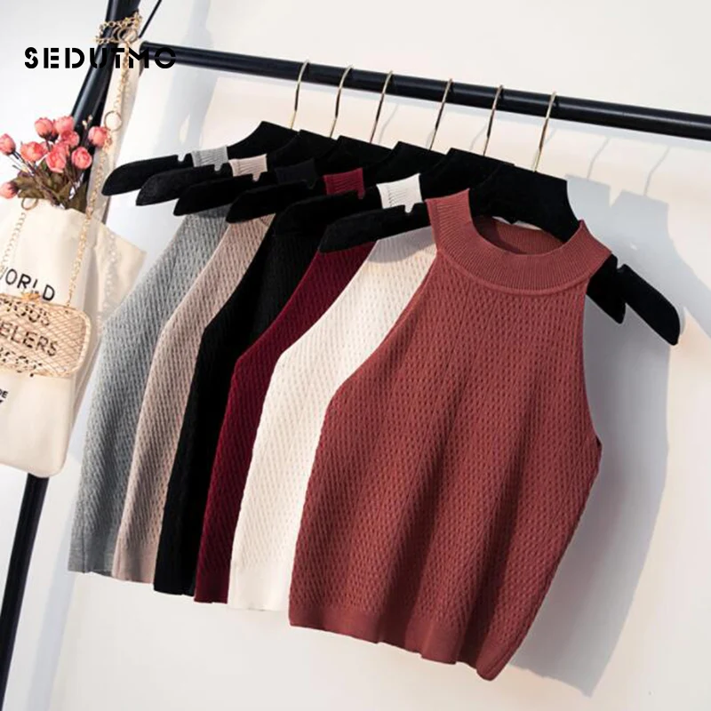 SEDUTMO летний сексуальный укороченный топ женские трикотажные короткие майки топы