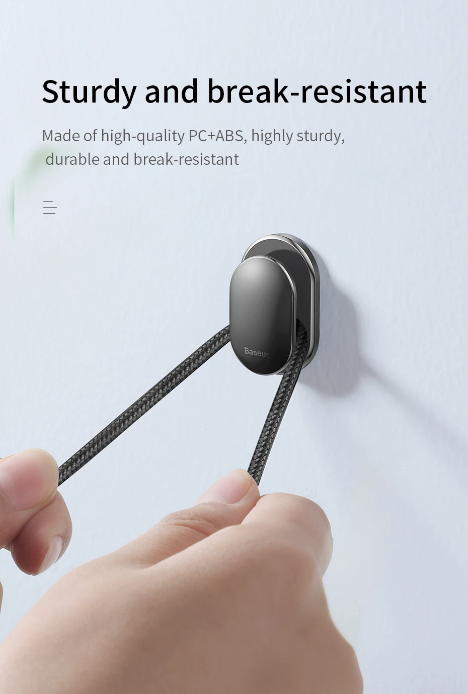 Baseus 4 шт. Кабельный органайзер USB устройство для сматывания кабеля управление протектор кабельный зажим всасывания Sup Настенные Крючки вешалка Автомобильный Держатель стикер