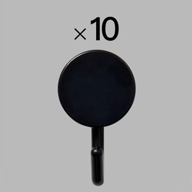 10pcs black Ключница настенная 10 шт./компл. настенная креативная ключница Kawaii Маленькая настенная пластиковая настенный органайзер Сумочка зонтик для ключей домашний крючок для склада магнитная ключница настенная - Цвет: 10pcs black