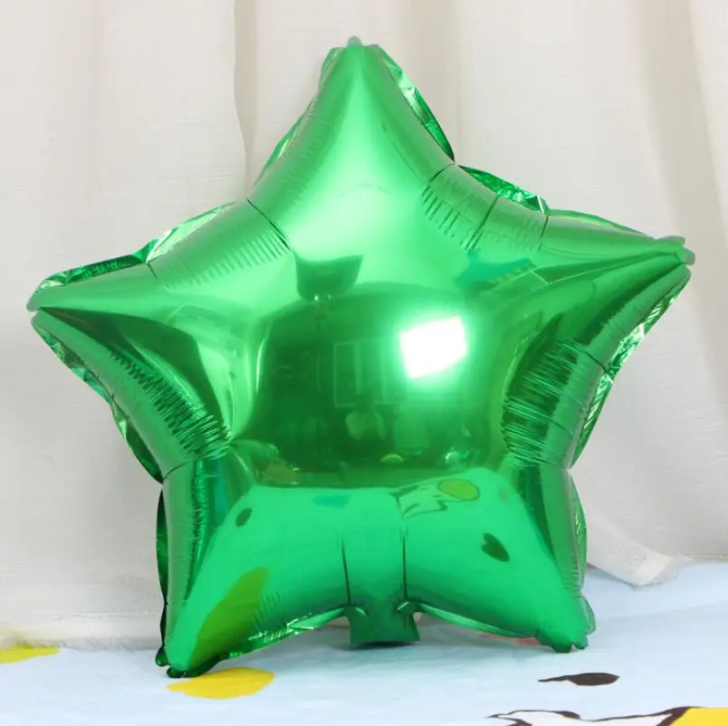 green star 5 шт. 18 дюймов розовое золото красный Вышивка «звёздочки» или «бриллианты» Фольга воздушные шары, валентинки Свадебные украшения воздушный шар с гелием для мальчиков и девочек, День рождения расходные материалы - Цвет: green star
