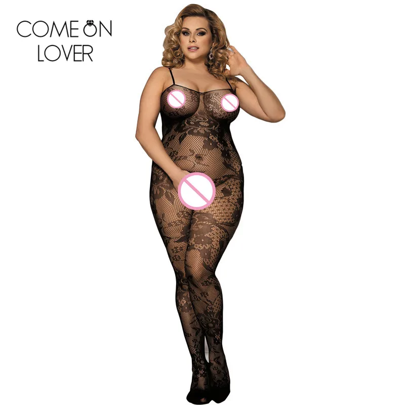 Comeonlover колготки большого размера черные цветочные ажурные эротическое женское