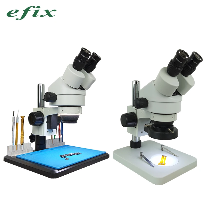 Efix 7 ~ 45x Simul-Focal непрерывный зум бинокулярный стерео паяльный микроскоп верстак
