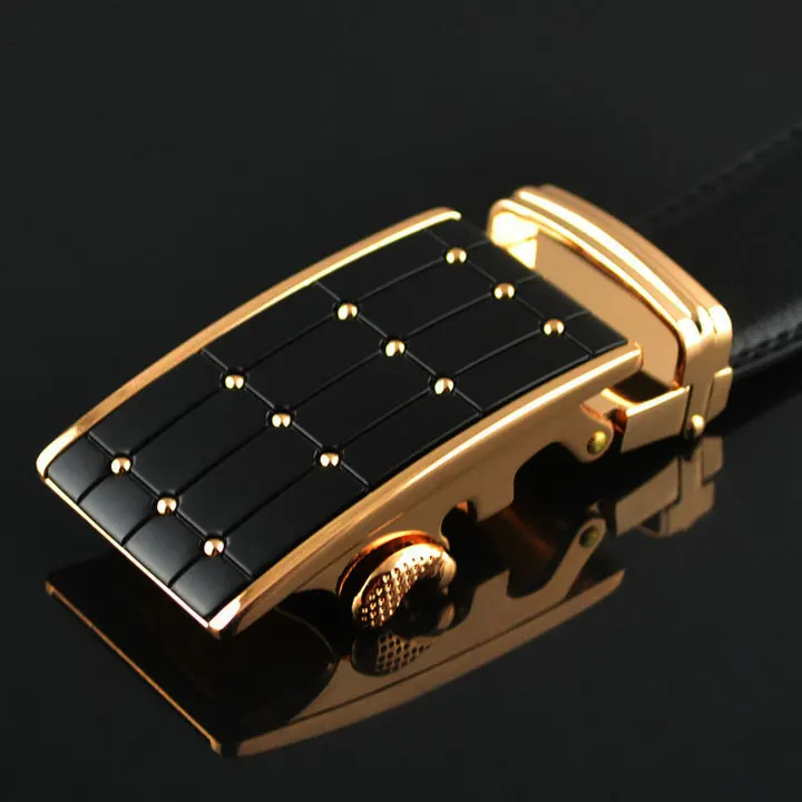 Мужские ремни из натуральной кожи с металлической автоматической пряжкой