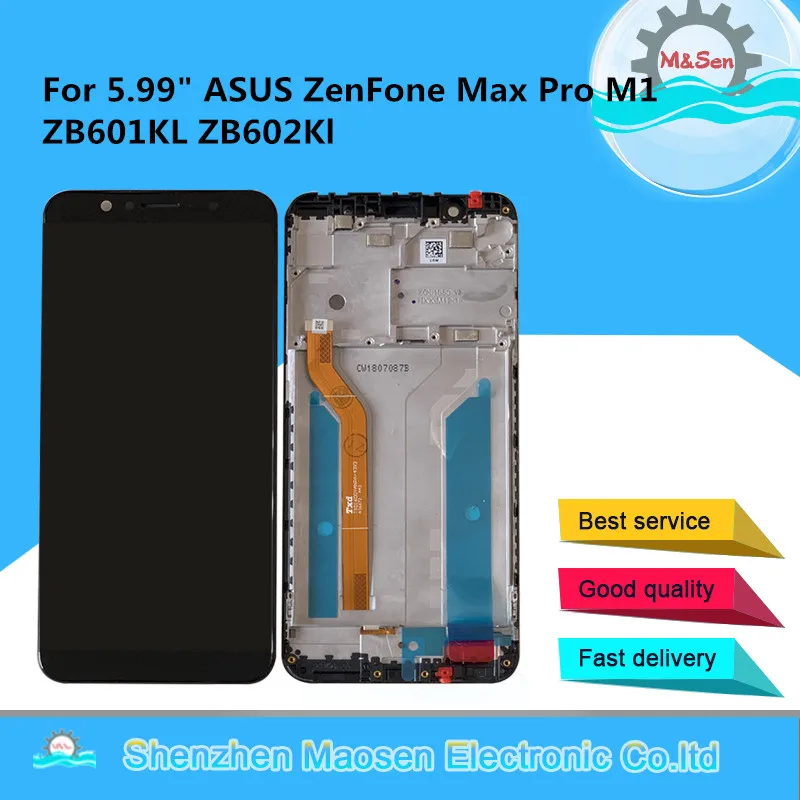 M& Sen рамка для 5,9" Asus Zenfone Max Pro M1 ZB601KL ZB602KL ЖК-дисплей Сенсорная панель дигитайзер для ZB602KL с рамкой
