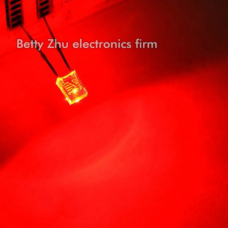 

50PCS/LOT LED light-emitting diode quads 2 * 3 * 4mm transparent shell red light water clear