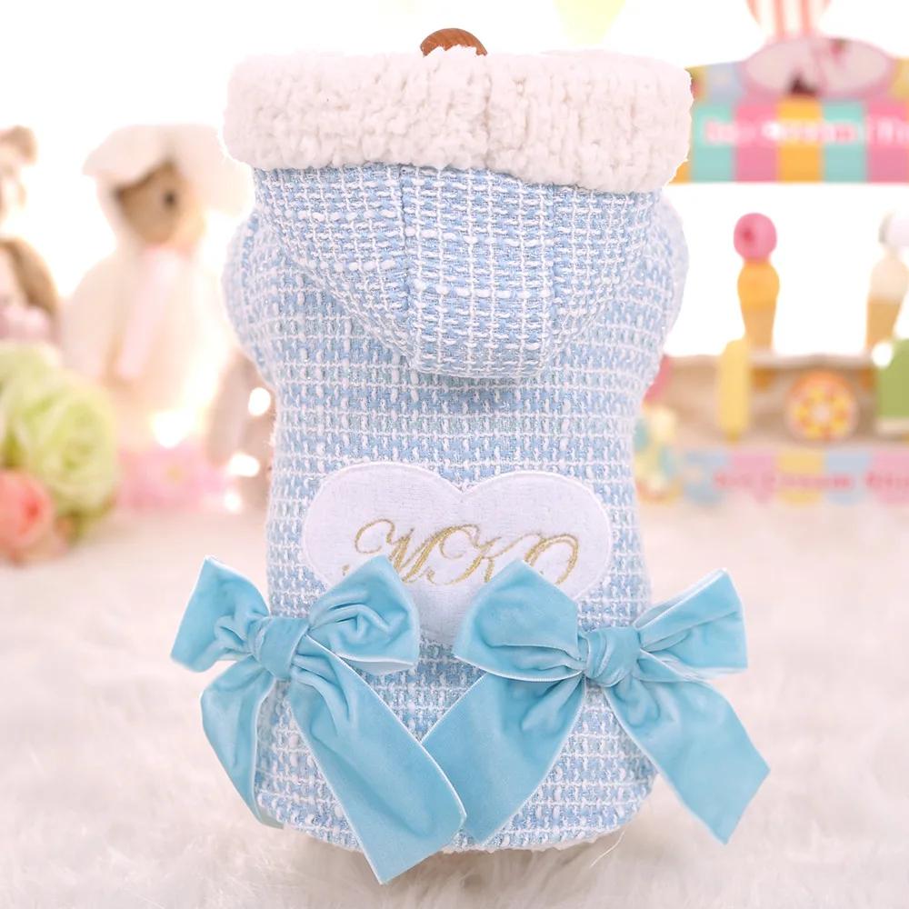 Dog Coat Pet Clothes For Dogs And Cats Winter Warm Hooded Jacket Yorkshire Chihuahua Clothing Dog Clothes Tweed Plaid Cat Coat