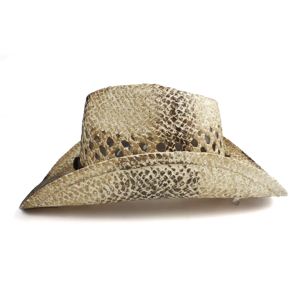 Женская/мужская соломенная шляпа в ковбойском стиле от солнца бохо ручной работы