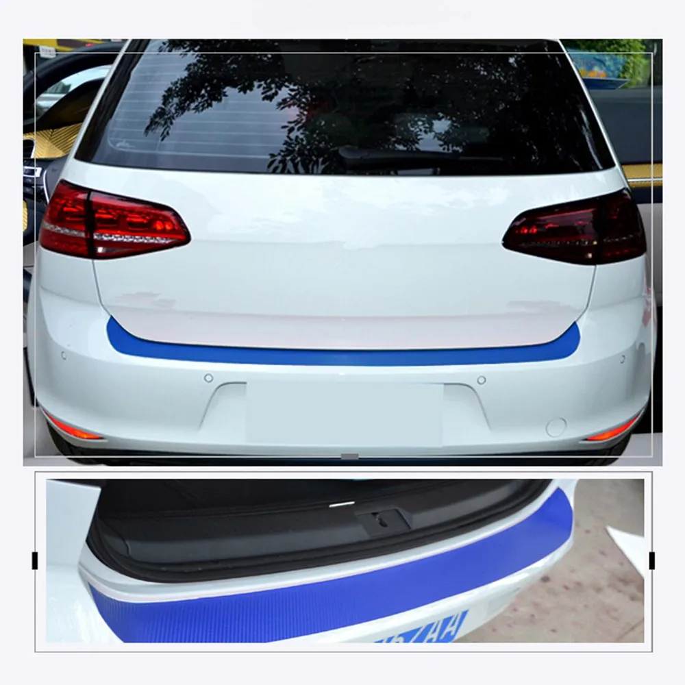 Автомобильный задний бампер порога из углеродного волокна наклейка для Volkswagen VW