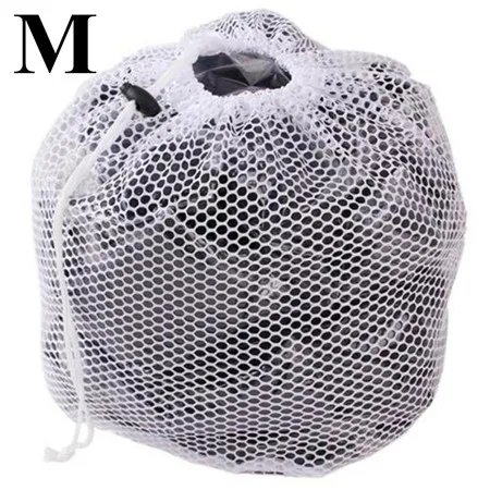 S-XL Large Drawstring Bra Underwear Laundry Bags Household Cleaning washing machine mesh holder bags white color drop ship - Цвет: M