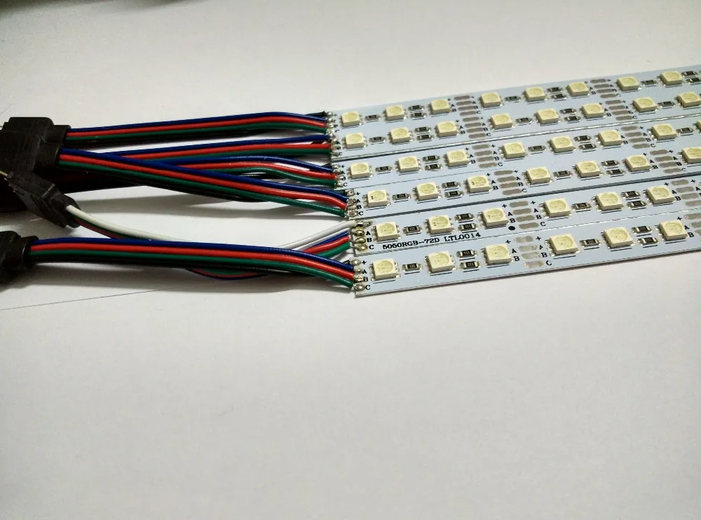 20 шт./лот RGB SMD5050 светодиодная панель 50 см 12 в пост. Тока 36 светодиодов 8 Вт Жесткая