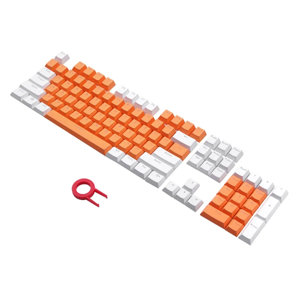PBT двойной выстрел впрыска Keycaps Оранжевый Белый контрастный цвет механические