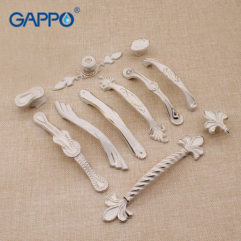 GAPPO цинк Aolly белый цвет слоновой кости ручки для шкафа кухонный шкаф дверь тянет