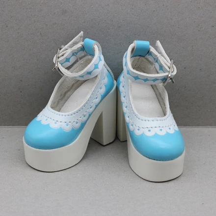 Blue 1 пара 7,8 см кружевные туфли на высоком каблуке для 1/3 BJD SD аксессуары для кукол игрушки для девочек детские куклы - Цвет: Blue