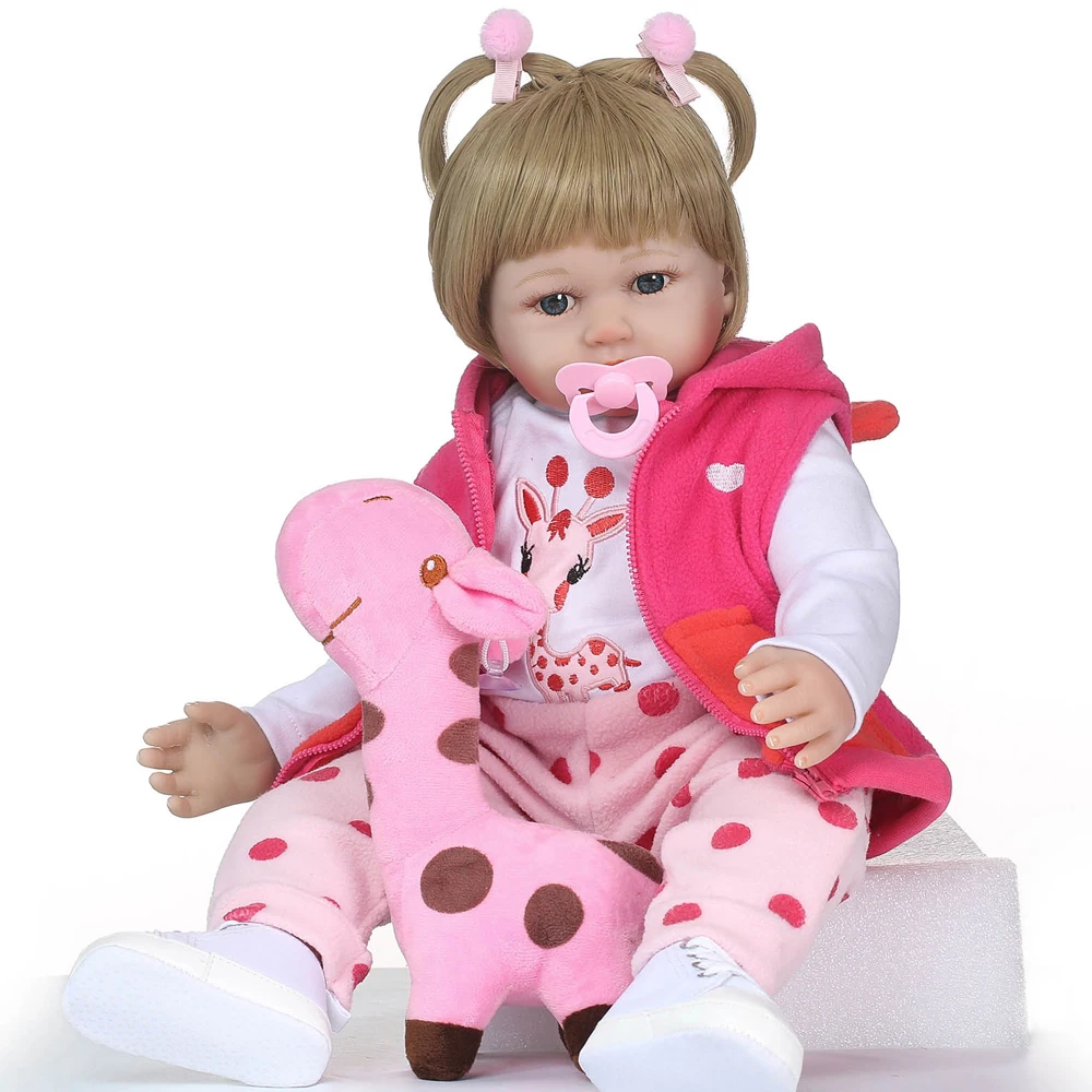 22&quot 58cm reborn dolls soft silicone vinyl baby bebe princess bonecas nice clothing girafa plush doll gift npk | Игрушки и хобби