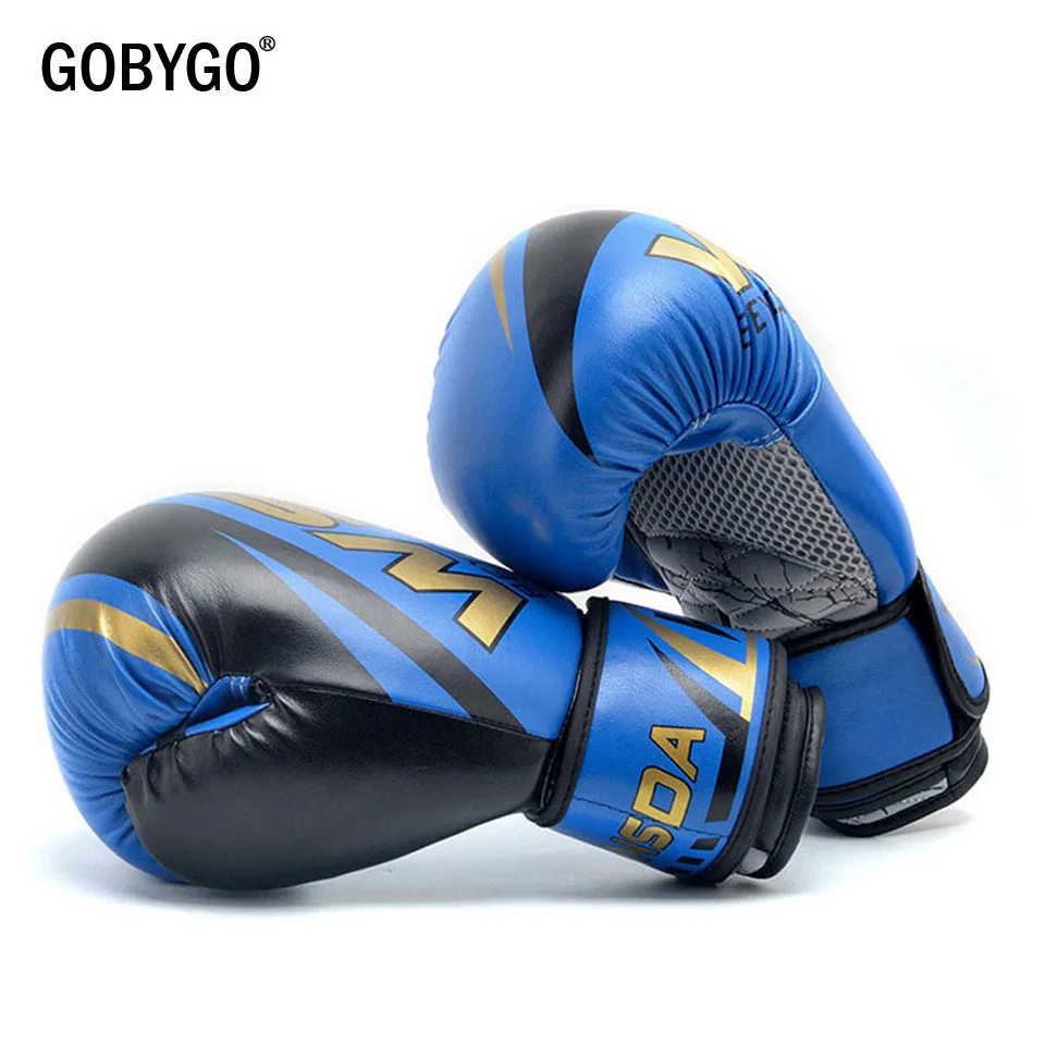 

GOBYGO PU Kick Boxing Gloves for Men Women Karate Muay Thai Guantes De Boxeo Free Fight MMA Sanda Training Adults Kids Equipment