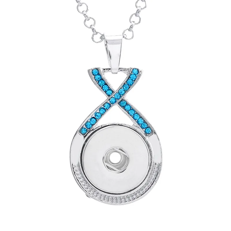 3 цвета горный хрусталь Бесконечность формы металла кулон ожерелье с кнопкой 50 см