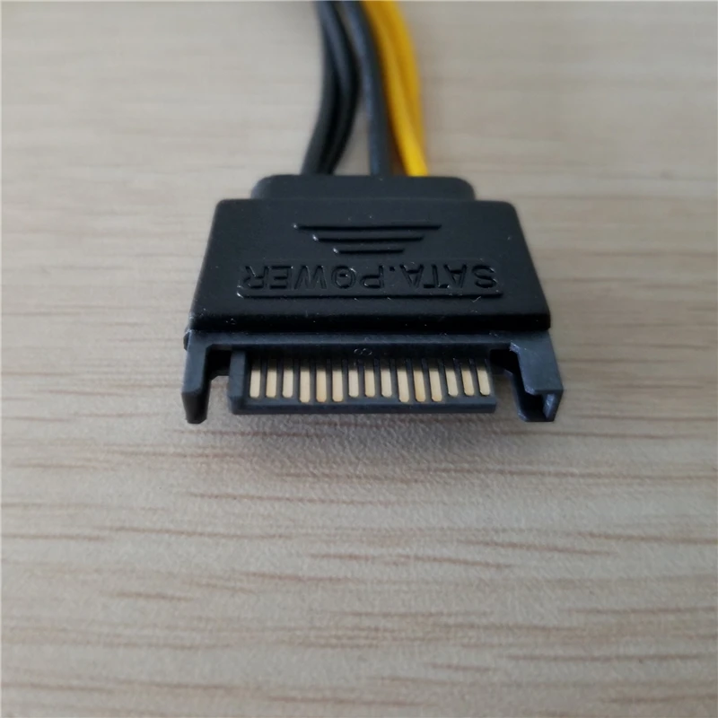 1 шт. 15Pin SATA к PCI-E 6Pin адаптер питания кабель Шнур 18AWG провод для PCIe графическая