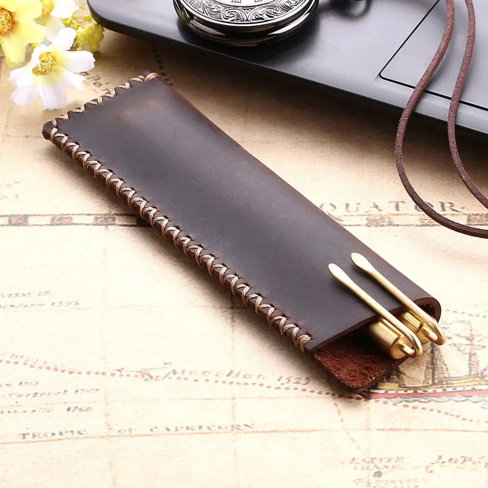 1 шт. модная винтажная сумка для ручек в стиле ретро ручной работы из натуральной