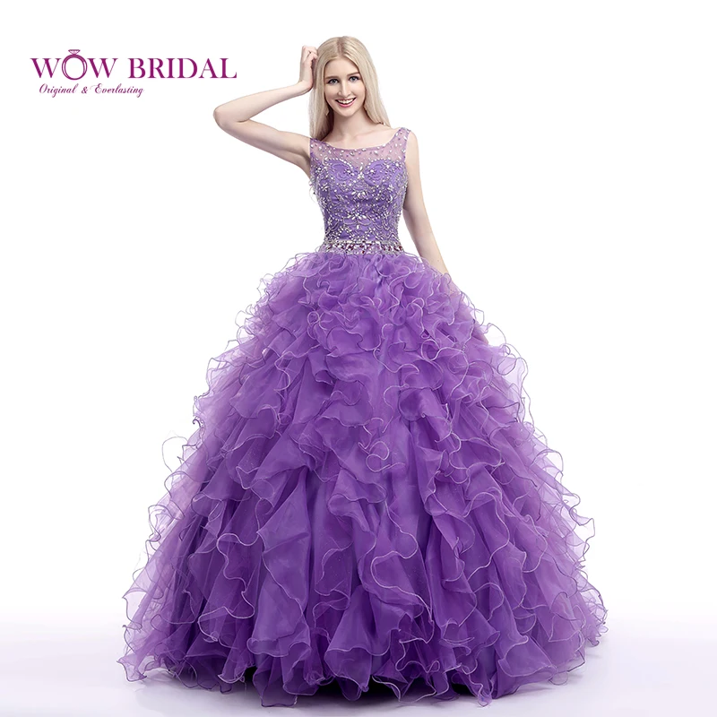 Wowbridal элегантное фиолетовое платье Кинсеаньера 2021 Совок с украшением в виде