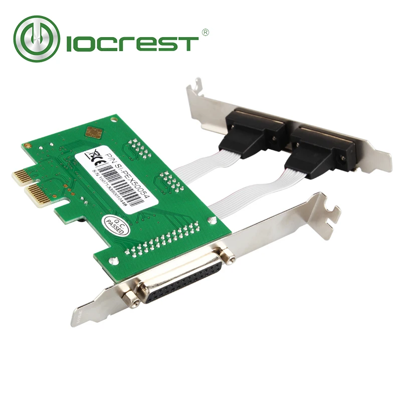 IOCREST WCH382 Pcie 2s1p Combo 2 порта s DB 9 Последовательный RS232 и 1 порт 25 параллельный принтер