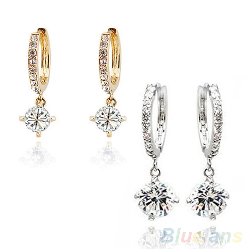 Women's Austrian Zircon Crystal Rhinestone Shining Drop Earrings Jewelry 00BY | Украшения и аксессуары