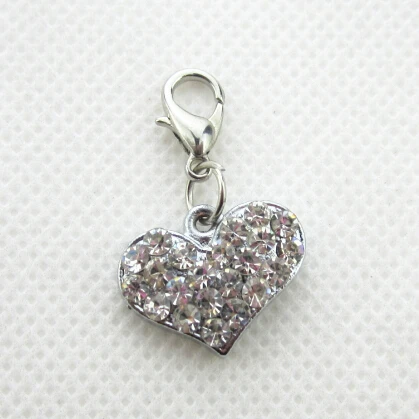 Лидер продаж стразы хрустальные подвески в форме сердца Подвески с застежкой