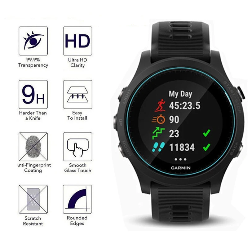 Для Garmin Forerunner 935 закаленная стеклянная пленка ультратонкая 0 3 мм 2.5D 9H прозрачная