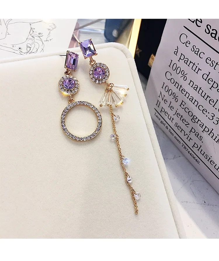 Оптовая продажа новинка 925 асимметричные женские серьги с кристаллами от Swarovski