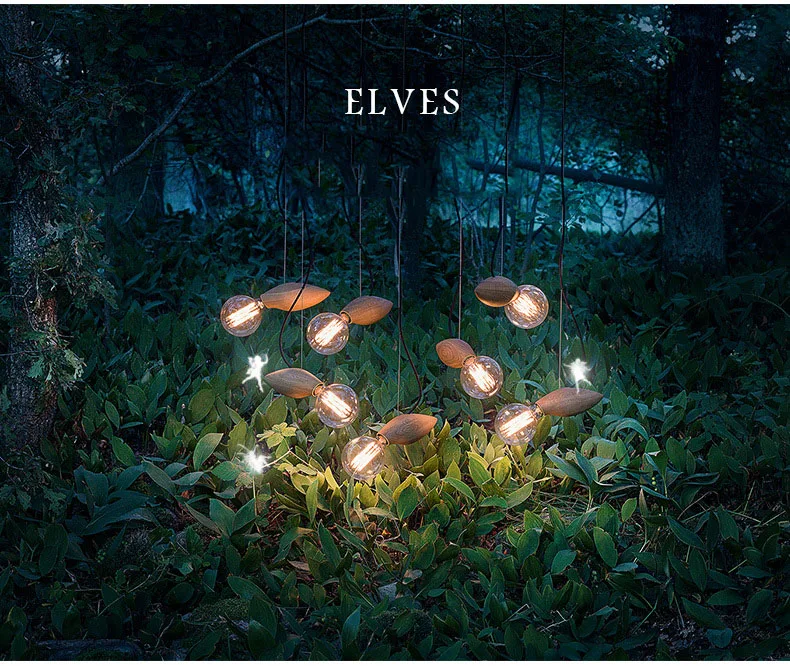 Деревянный подвесной светильник в виде пчелы из натурального дерева