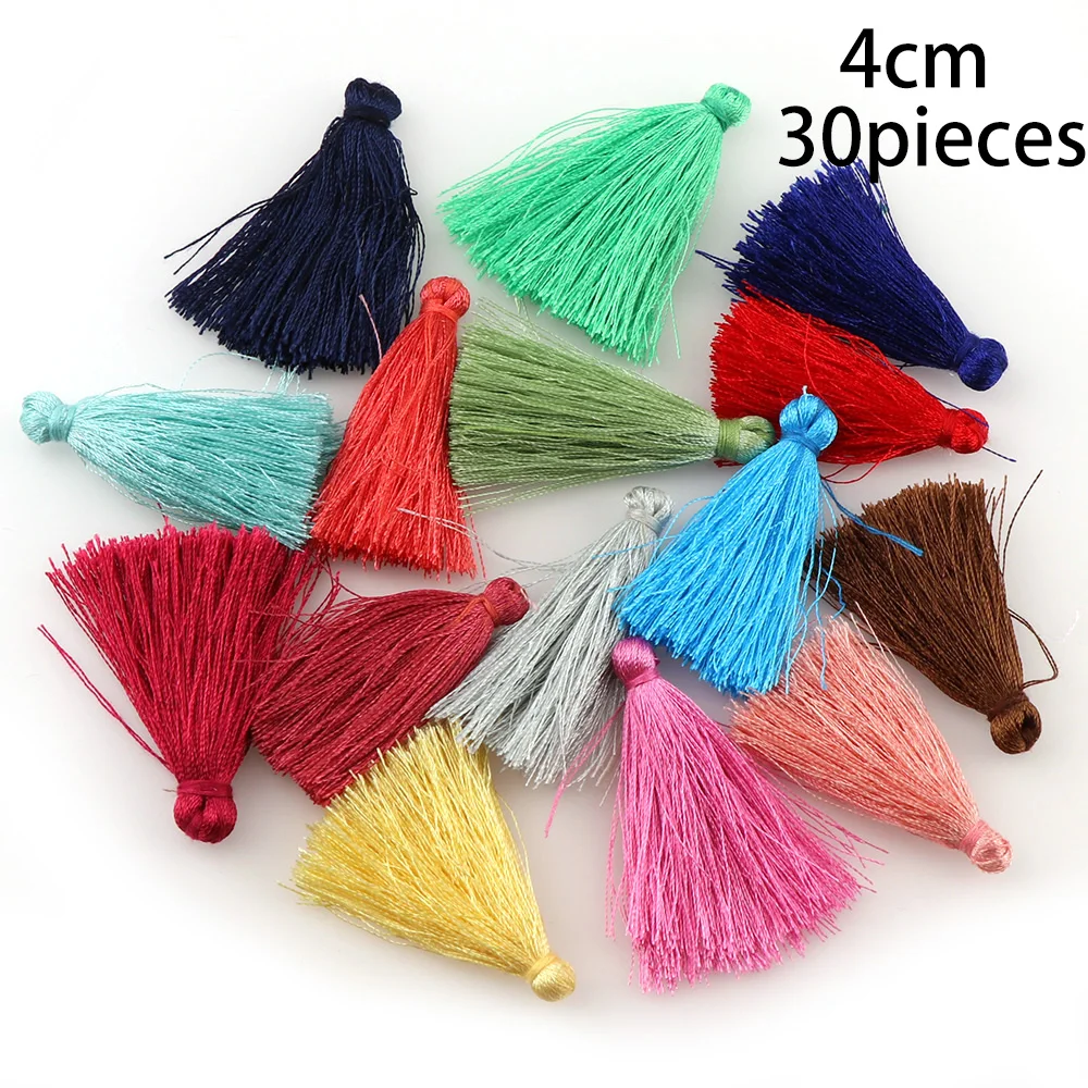 Random color 30pcs 10~ 30 шт смешанные типы кисточек, цветок, шелк, полиэстер, амулеты, подвеска, висячие серьги, кисточки для изготовления ювелирных изделий, сделай сам - Цвет: Random color 30pcs