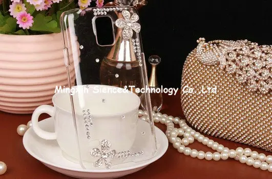 1x 3D luxury bling diamond bow flower girl back case cover for Samsung Galaxy S 5 |