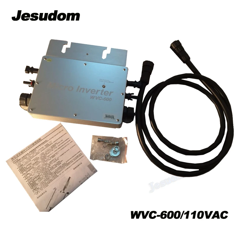 MPPT солнечный инвертор 600 Вт микро инвертор Входное DC22V-50V к AC110V/220 В беспроводной WVC инвертор с водонепроницаемой IP65