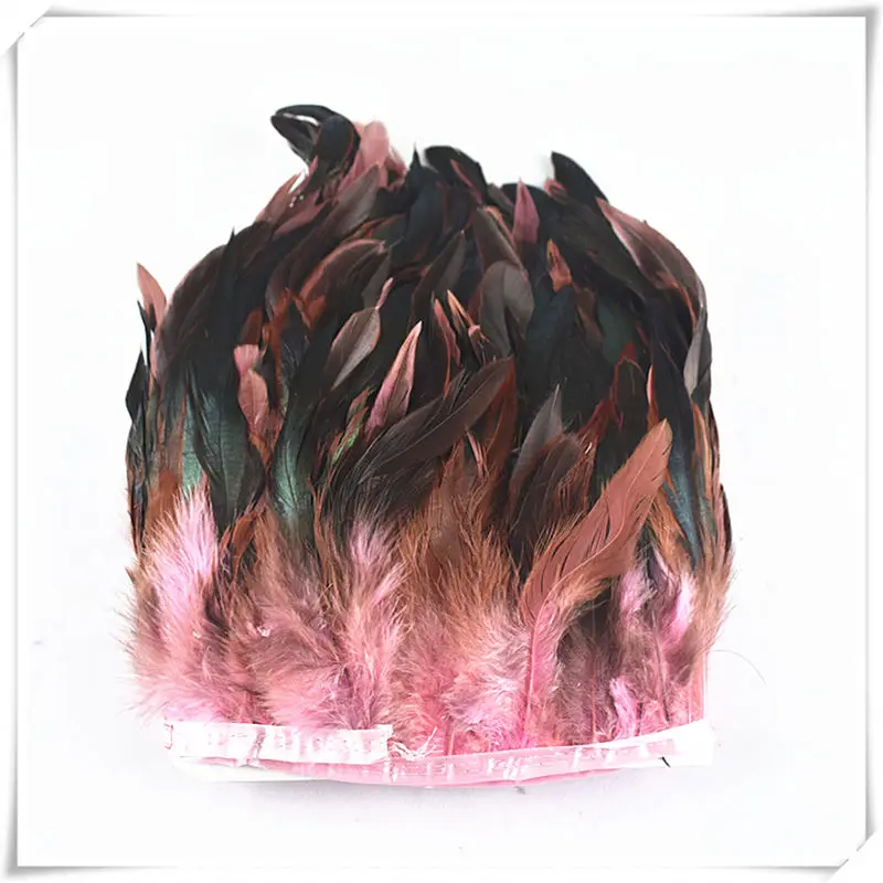 Pink 1 ярдов куриный петух перо лента бахрома отделка рукоделие diy Перья для рукоделия Декор Перья для изготовления ювелирных изделий - Цвет: Pink