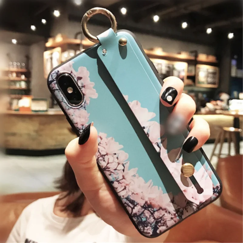 Чехол из ТПУ UVR Plum Blossom Настольный кронштейн для Iphone 8X7 6S 6 Plus чехлы телефонов