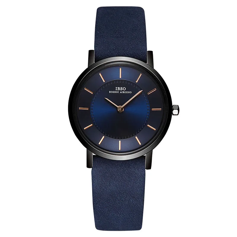 IBSO 7,6 мм наручные женские часы простые женские часы модные Montre Femme кварцевые женские часы Relogio Feminino - Цвет: Blue Blue