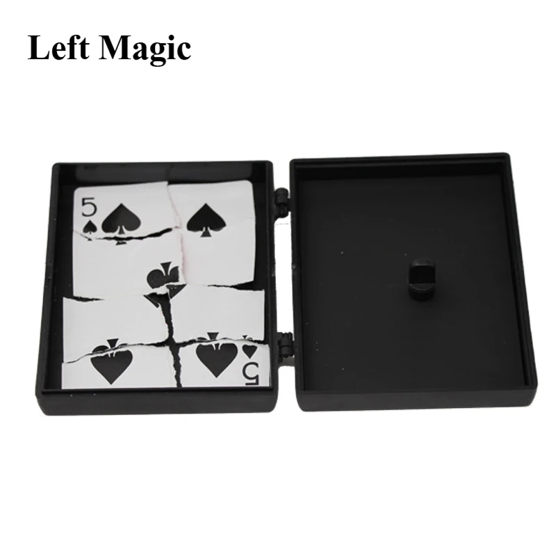 Surprise Restore Box Magic Tricks Black Plastic Box Broken Paper Card Case Close-Up Magic Tricks Props Toys For Children images - 5