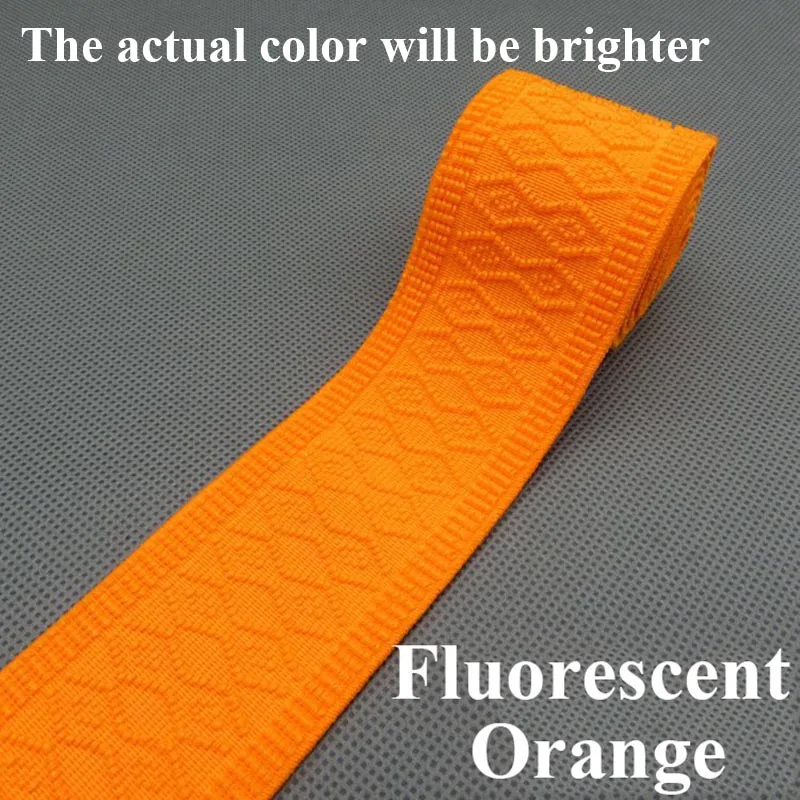 fluorescent orange Meetee 4 метра 50 мм ширина резинки красочный узор DIY ремесла швейное платье с поясом брюки ручной работы аксессуары AP584 - Цвет: fluorescent orange