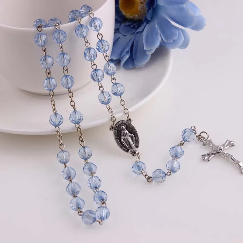 Винтажное женское ожерелье с Католическим розам бусины религиозного отца святая