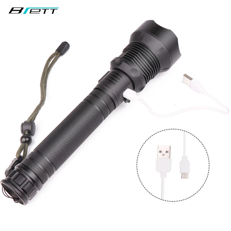 Светодиодный фонарик Cree xhp70 с usb зарядкой растягивающийся зум ударопрочный для