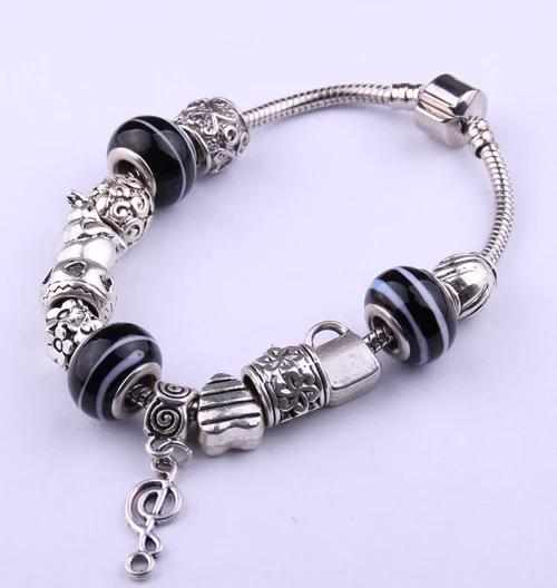 alloy charm european bead Bracelet for metal Bangle Vintage Jewelry | Украшения и аксессуары