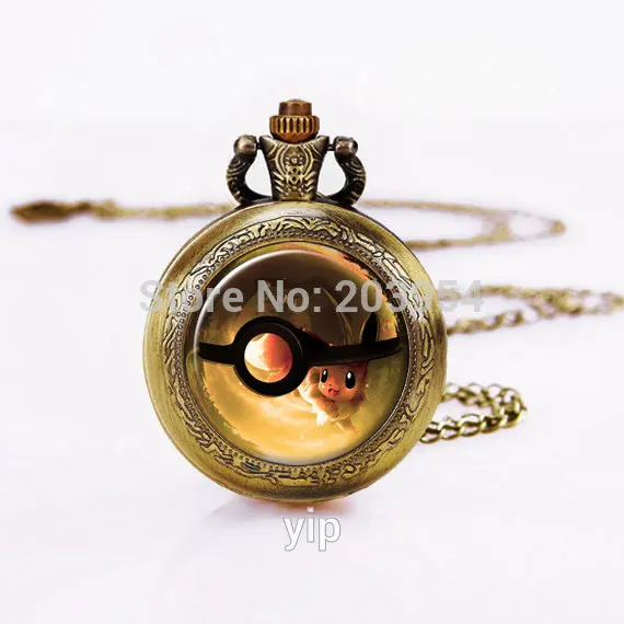 Игровой мяч 1 шт./лот карманные часы стимпанк Ретро ожерелье Кварцевые Pokeball