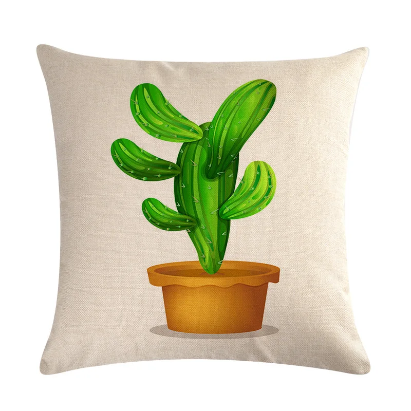 45*45 см наволочка для подушки из хлопка и льна с рисунком в виде кактуса | Дом сад