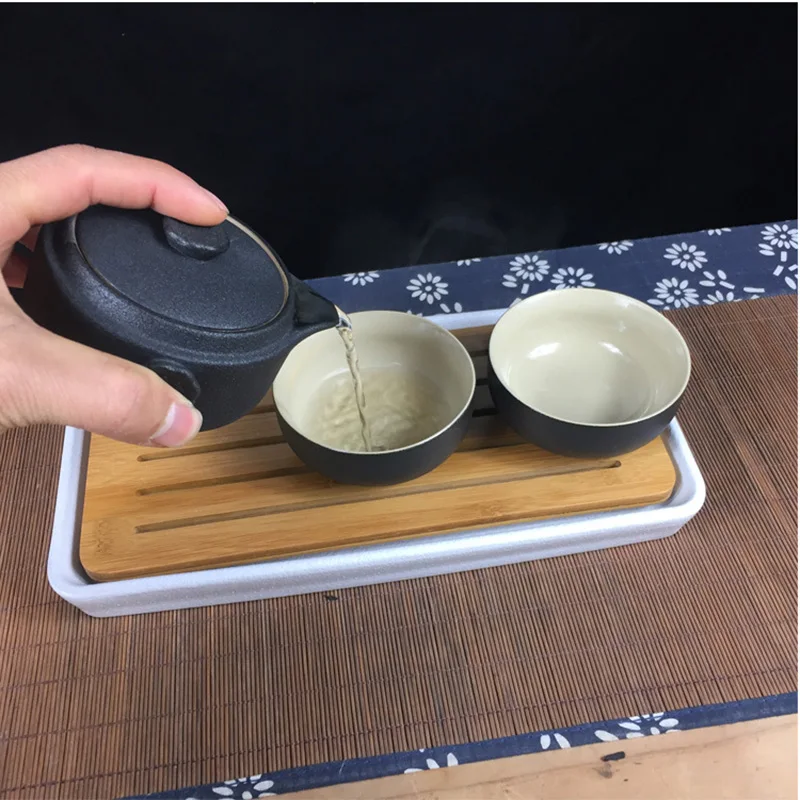 Портативный чайный набор кунг фу один горшок две чашки чая для одного